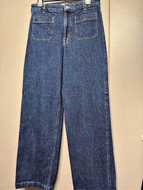H&M Wide High Jeans Straight Leg Jeans in Blue US 6